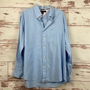 Tommy Hilfiger Men's Button Down Blue Shirt Size L